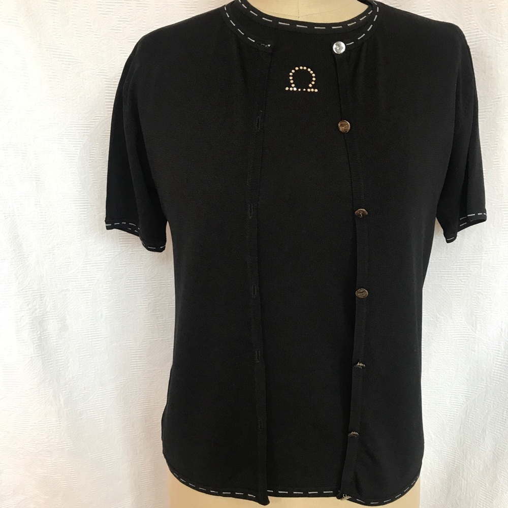 Salvatore Ferrangamo M black sweater twinset EUC